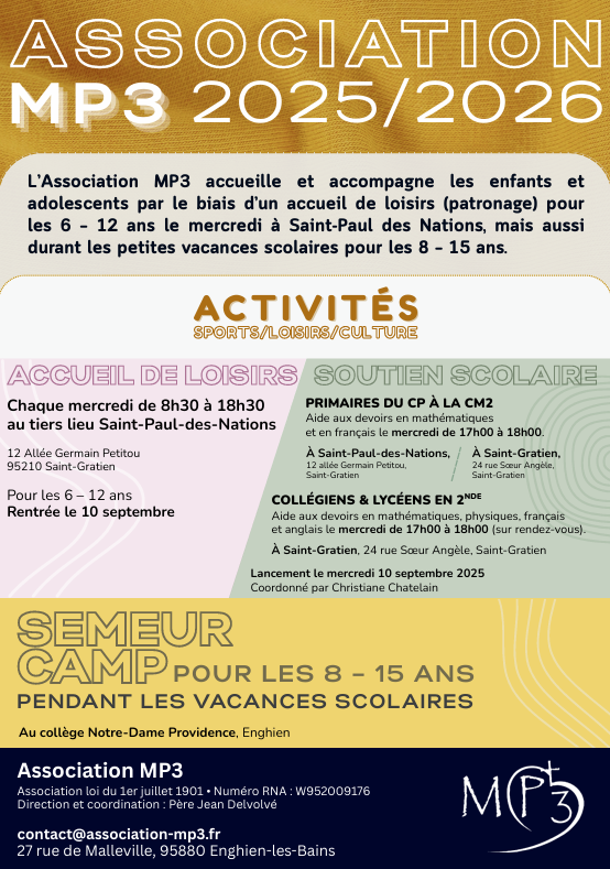 Patronage MP3, 6-17 ans