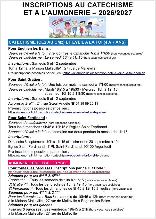 Catéchisme et éveil à la foi